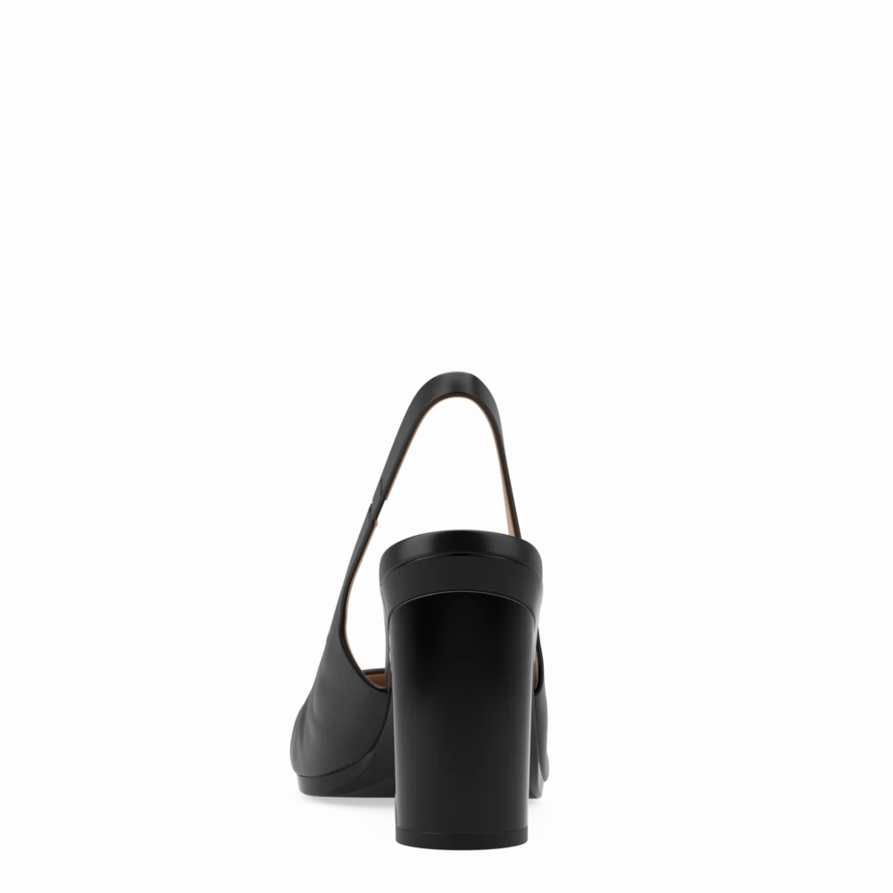 The Slingback - Coal Leather 4 Block