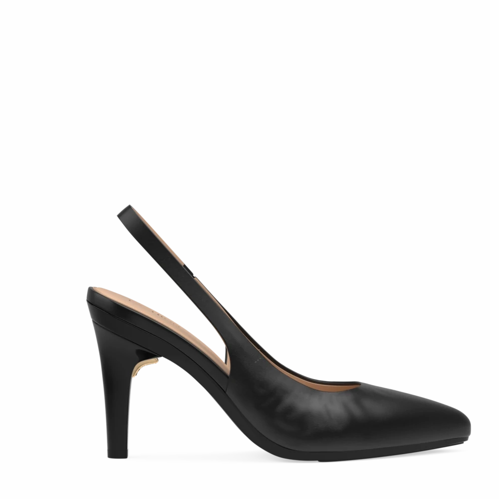The Slingback - Coal Leather 4 Stiletto