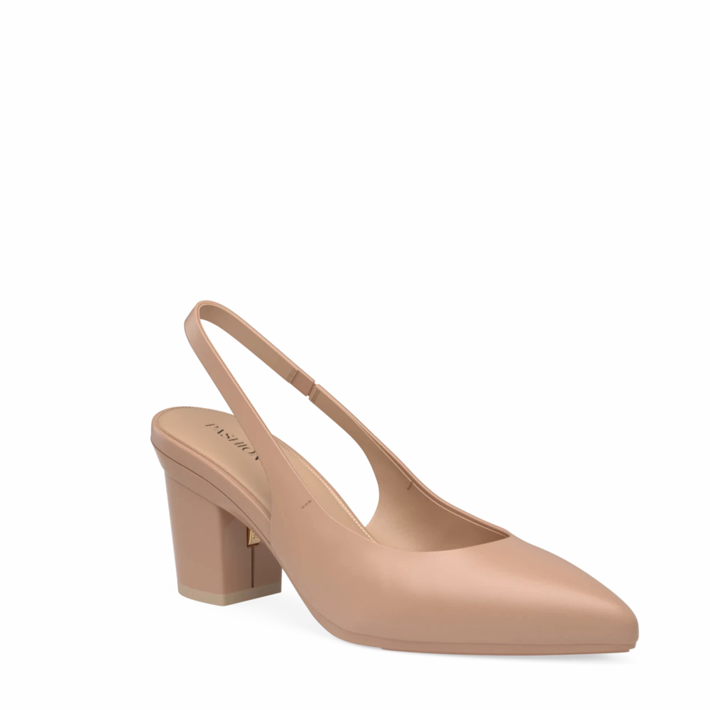The Slingback - Latte Leather 3 Block - FINAL SALE