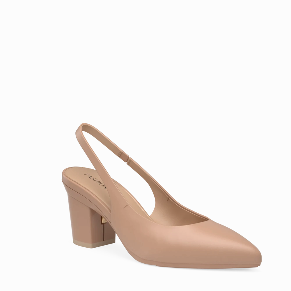 The Slingback - Latte Leather 3 Block - FINAL SALE