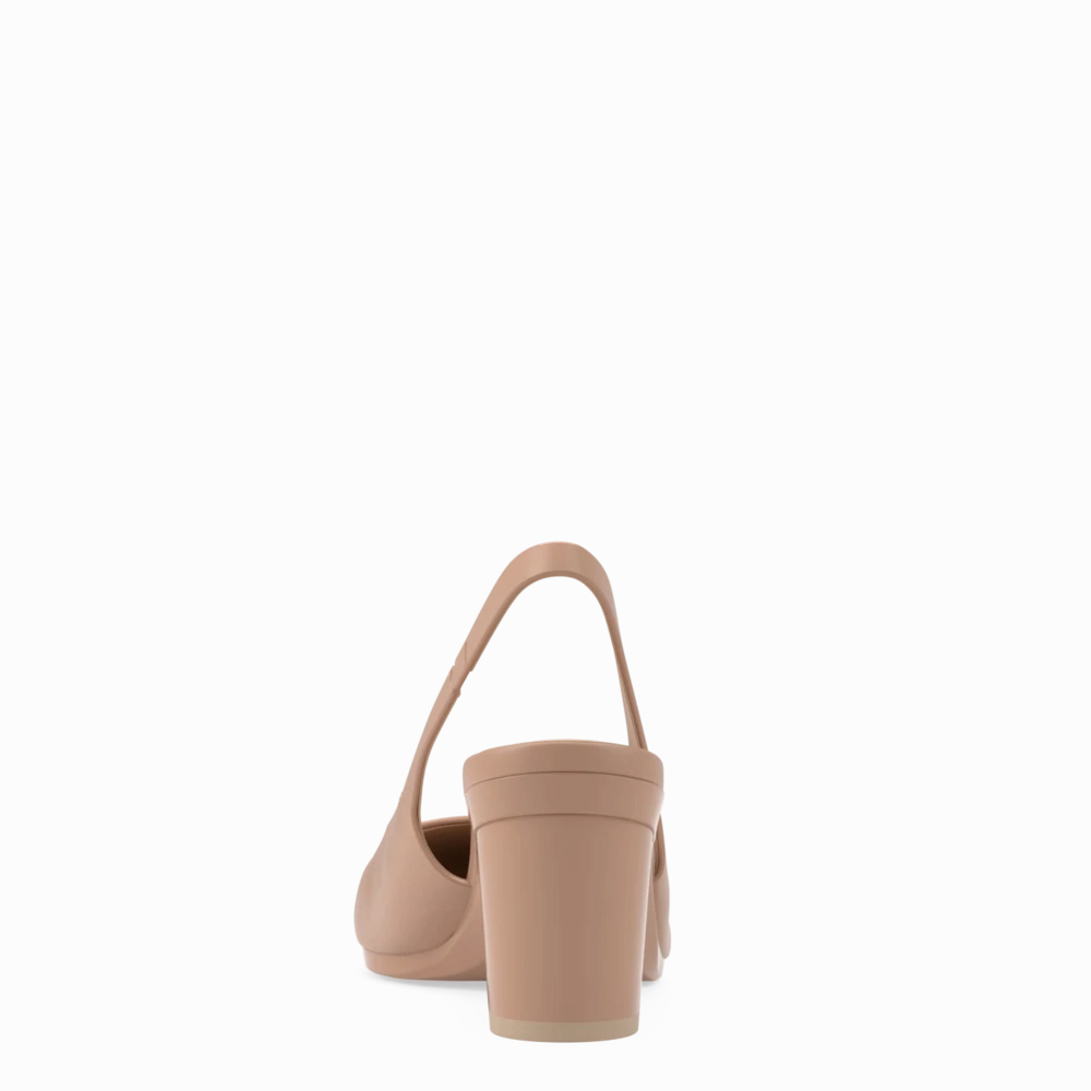 The Slingback - Latte Leather 3 Block - FINAL SALE