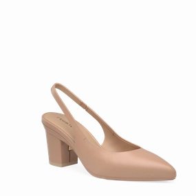 The Slingback - Latte Leather 3 Block - FINAL SALE