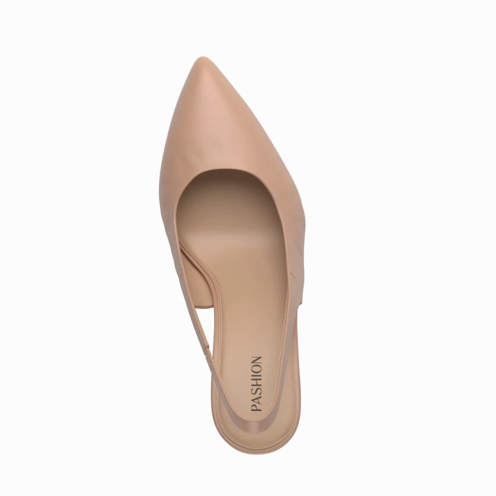 The Slingback - Latte Leather 3 Block - FINAL SALE