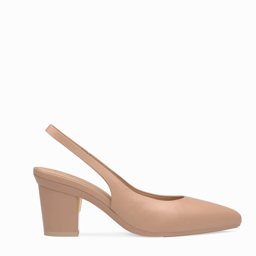 The Slingback - Latte Leather 3 Block - FINAL SALE
