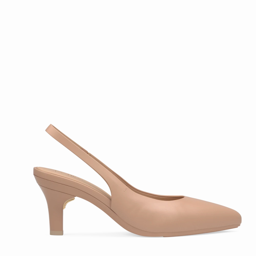 The Slingback - Latte Leather 3 Stiletto - FINAL SALE