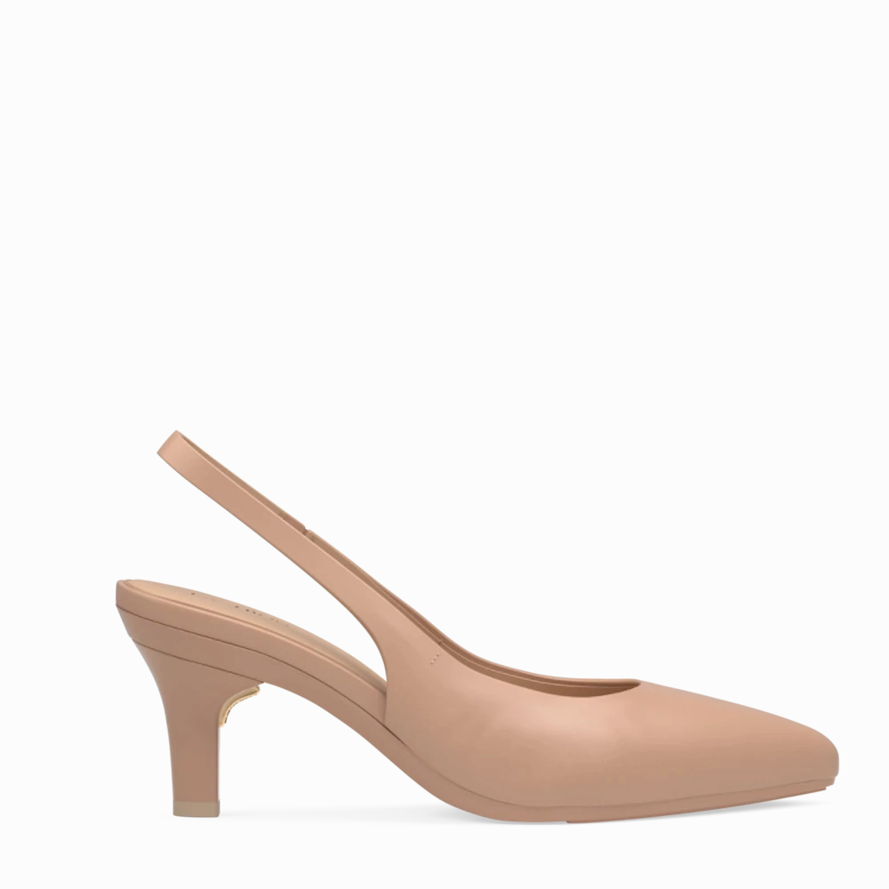 The Slingback - Latte Leather 3 Stiletto - FINAL SALE