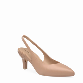 The Slingback - Latte Leather 3 Stiletto - FINAL SALE