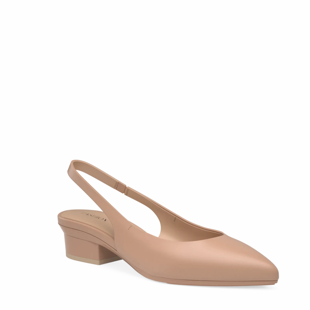 The Slingback - Latte Leather 4 Block - FINAL SALE