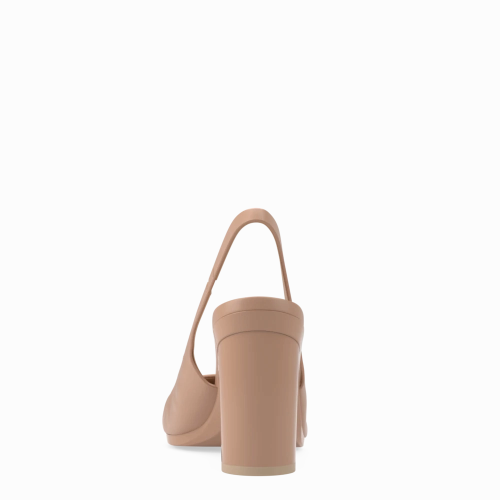 The Slingback - Latte Leather 4 Block - FINAL SALE
