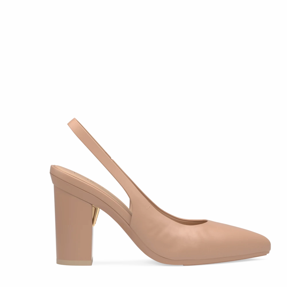 The Slingback - Latte Leather 4 Block - FINAL SALE