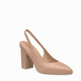 The Slingback - Latte Leather 4 Block - FINAL SALE