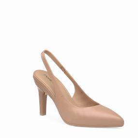 The Slingback - Latte Leather 4 Stiletto - FINAL SALE