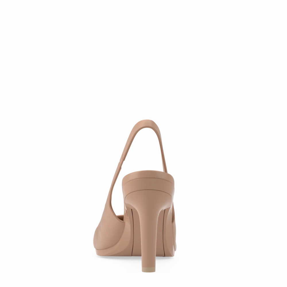 The Slingback - Latte Leather 4 Stiletto - FINAL SALE
