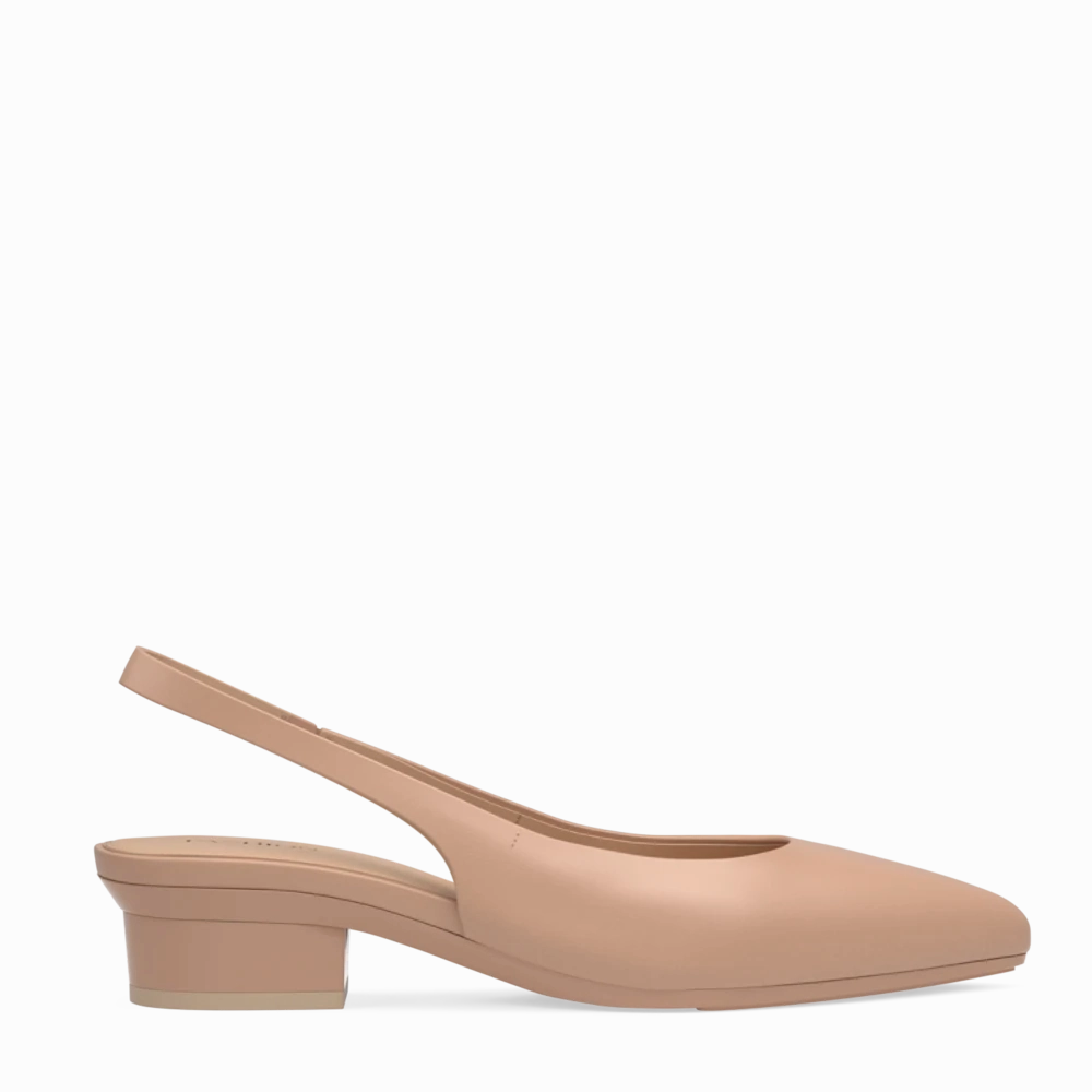 The Slingback - Latte Leather Flat - FINAL SALE