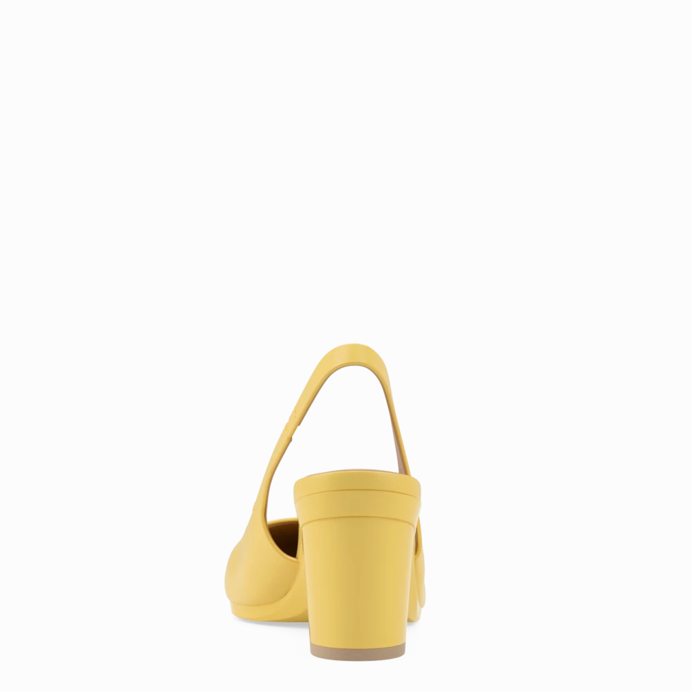 The Slingback - Limoncello Leather 3 Block