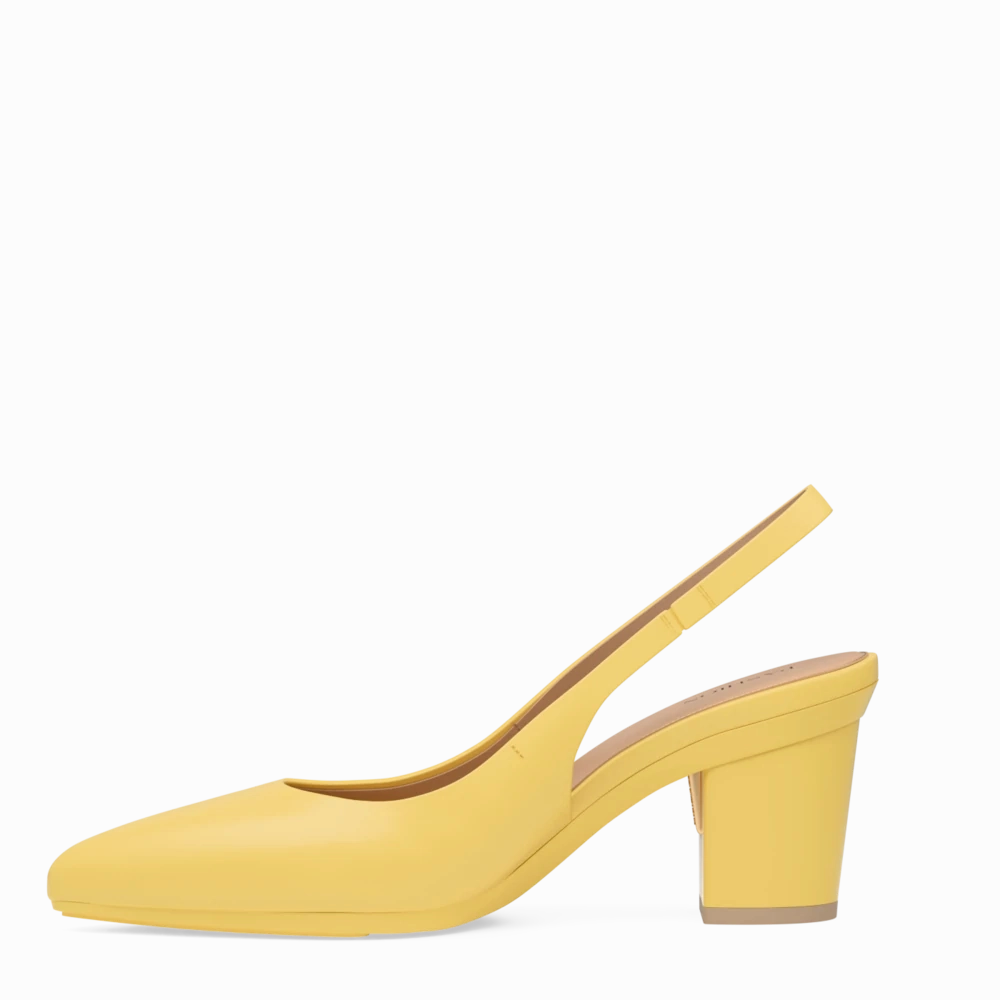 The Slingback - Limoncello Leather 3 Block