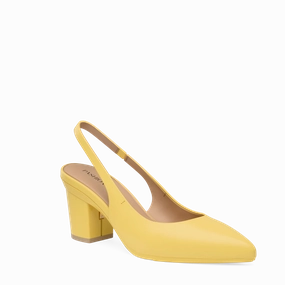 The Slingback - Limoncello Leather 3 Block