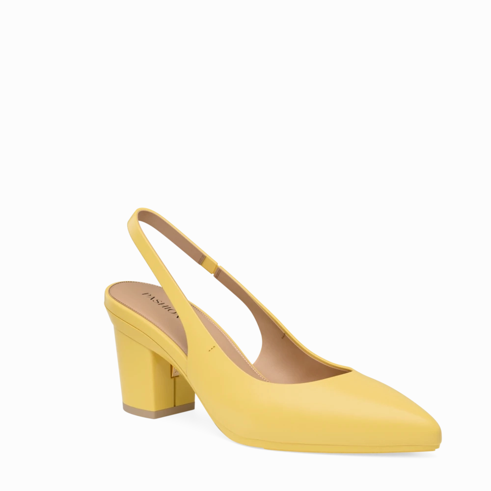 The Slingback - Limoncello Leather 3 Block