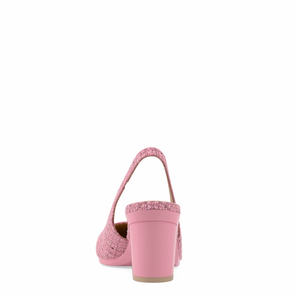 The Slingback - Pink Tweed 3 Block