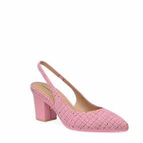 The Slingback - Pink Tweed 3 Block