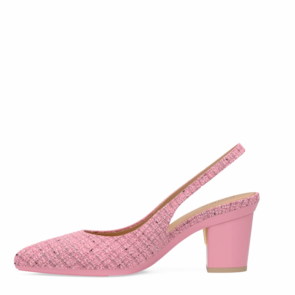The Slingback - Pink Tweed 3 Block