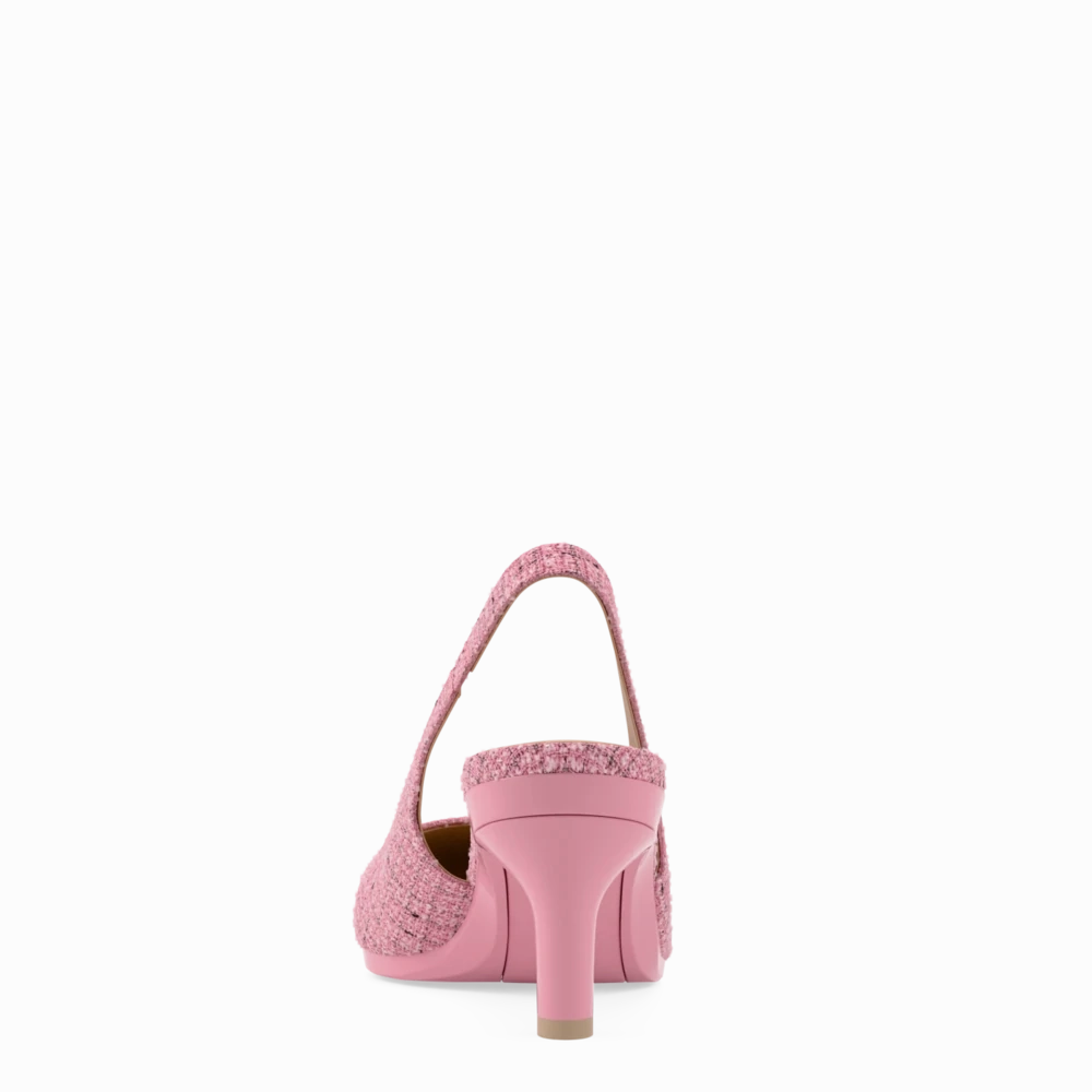 The Slingback - Pink Tweed 3 Stiletto