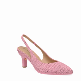 The Slingback - Pink Tweed 3 Stiletto