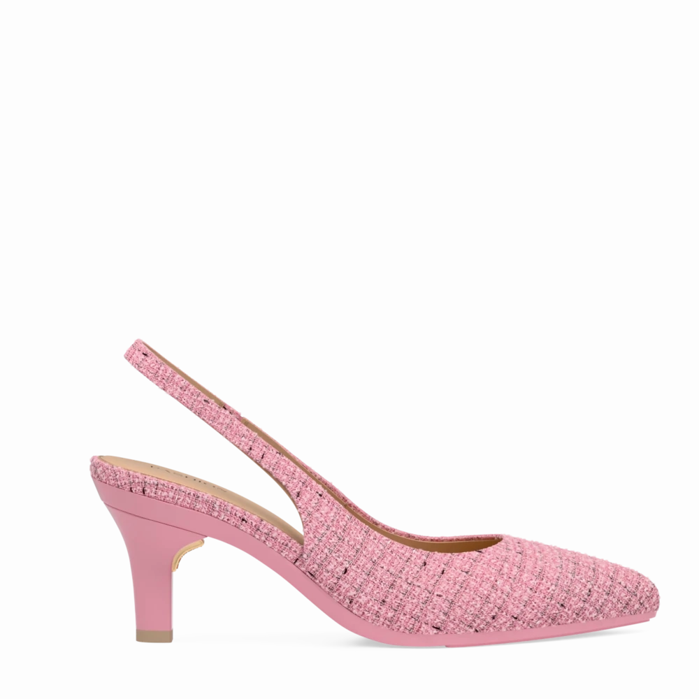 The Slingback - Pink Tweed 3 Stiletto