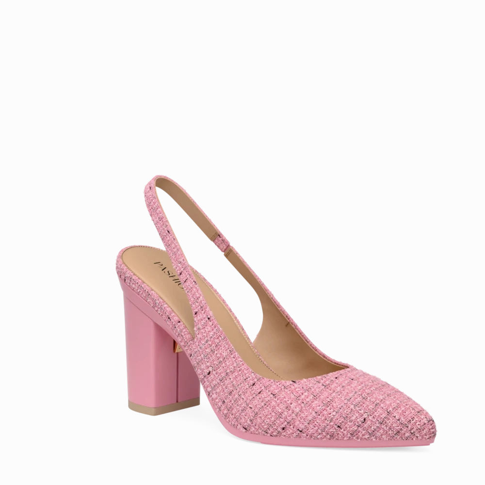 The Slingback - Pink Tweed 4 Block