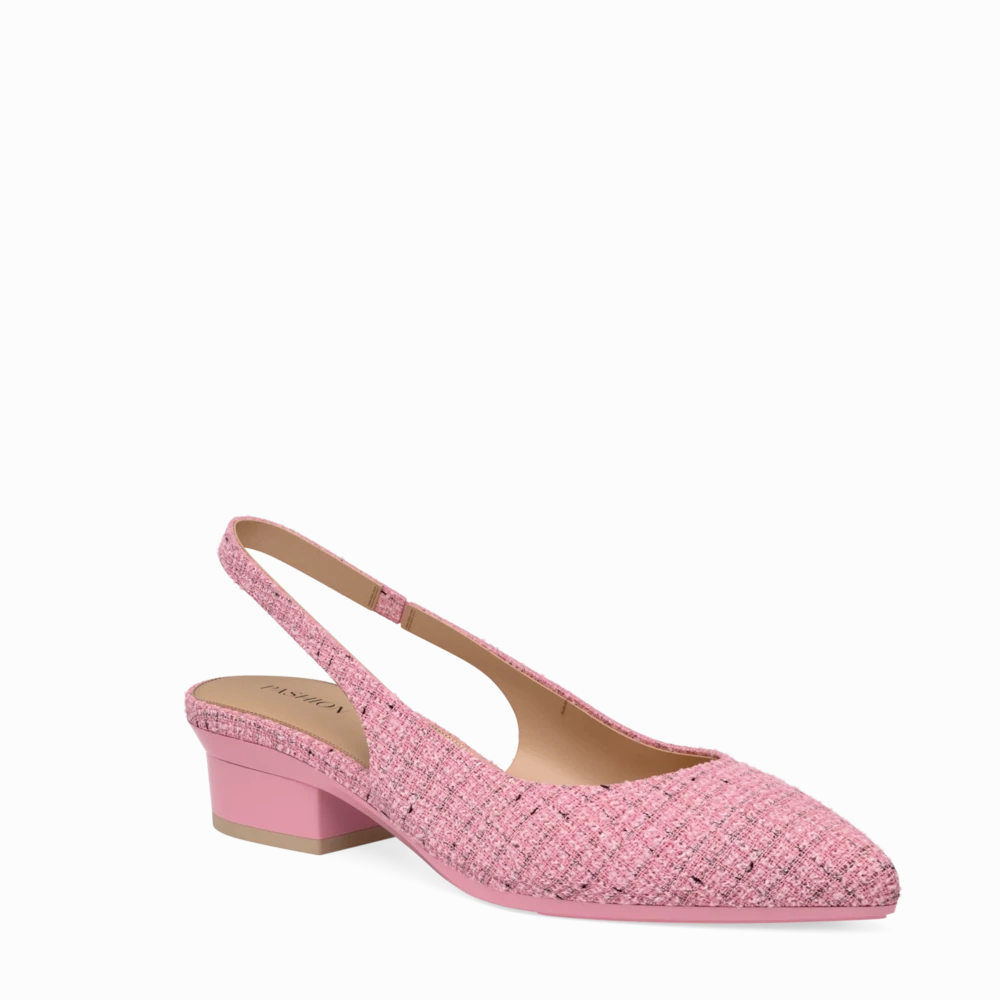 The Slingback - Pink Tweed 4 Block