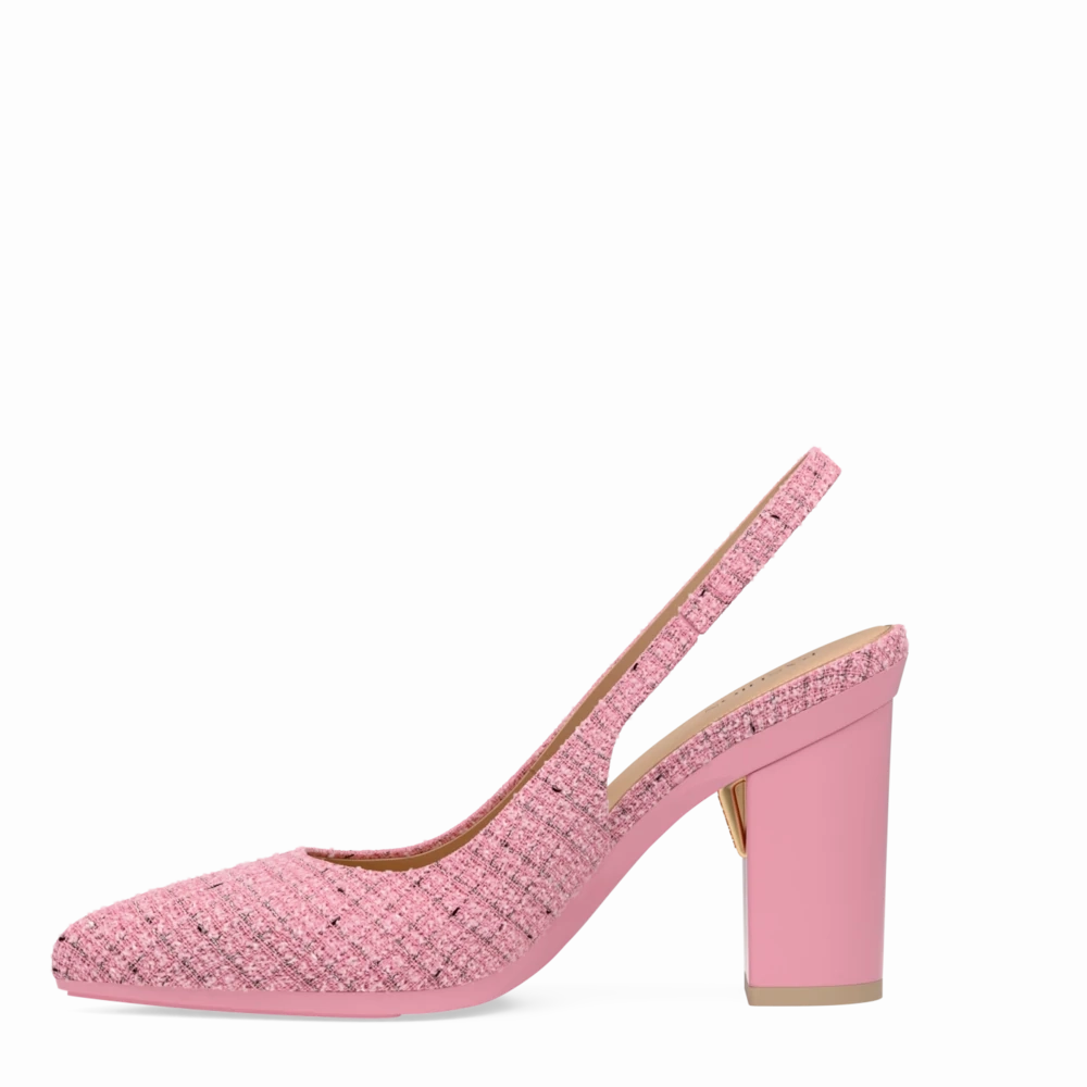 The Slingback - Pink Tweed 4 Block