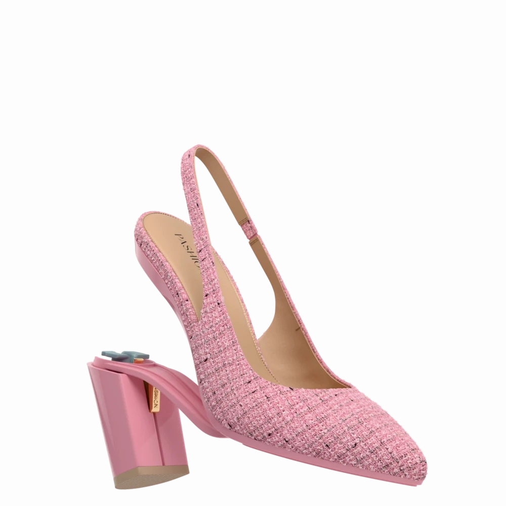 The Slingback - Pink Tweed 4 Block