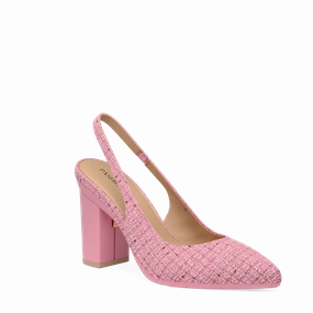 The Slingback - Pink Tweed 4 Block