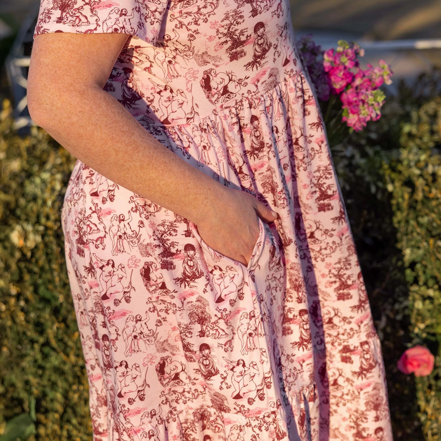 Tiered Dress - Passion au Jardin - L'Amour Rose
