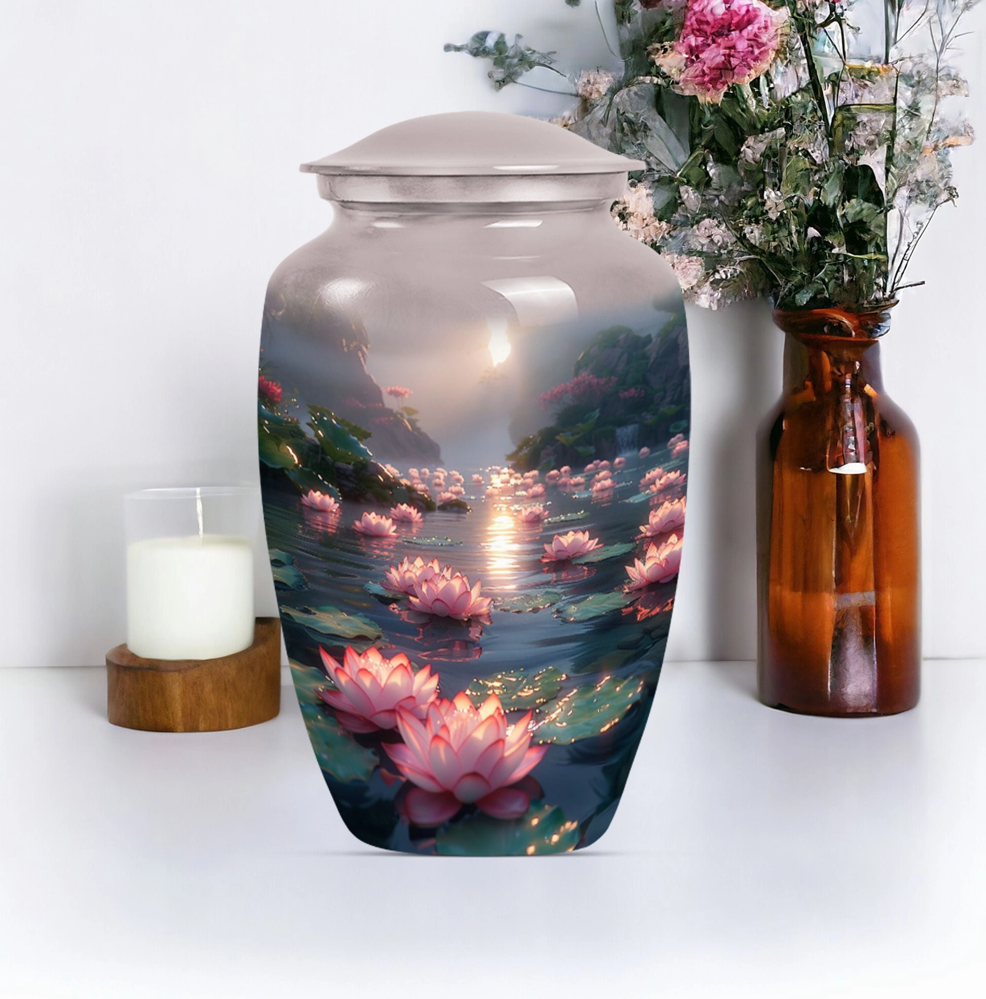 Timeless Lotus Urn - Commemorative Burial Accessory