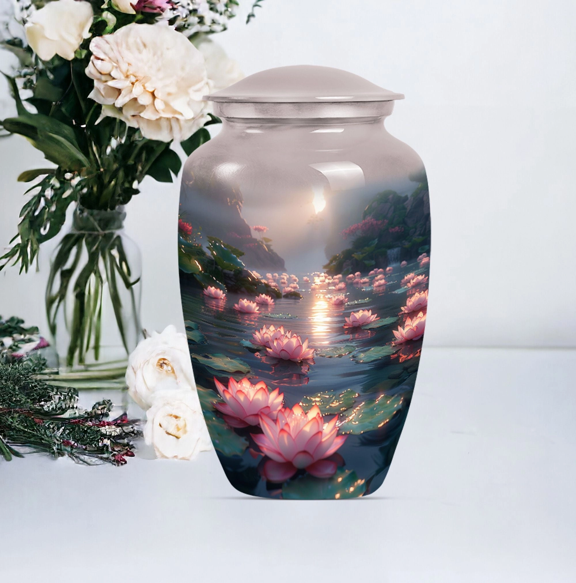 Timeless Lotus Urn - Commemorative Burial Accessory