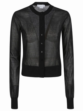 Ultra-Lightweight Black Knit Cardigan