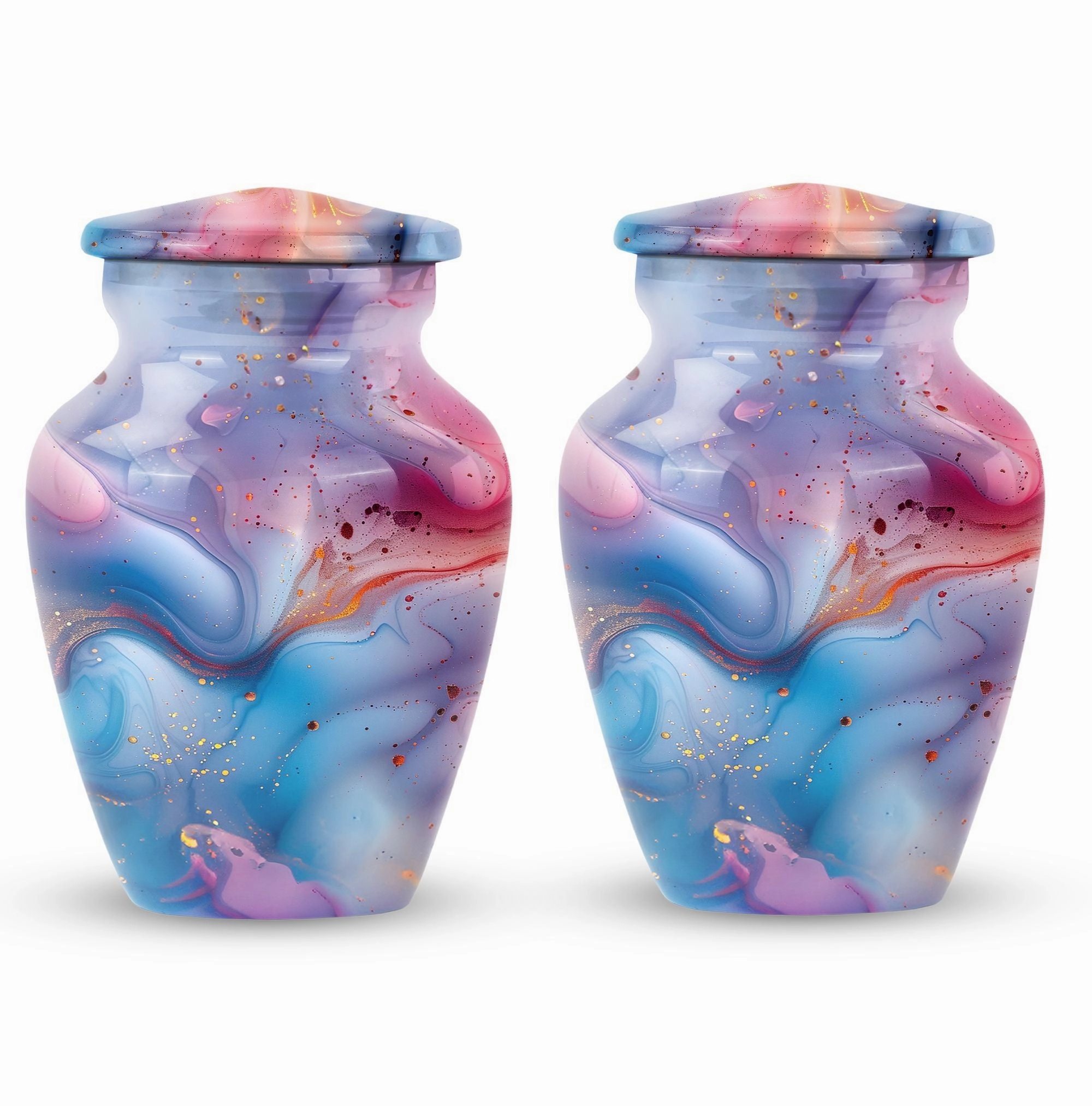 Vibrant Swirl Memorial Urn - A Timeless Tribute in Aluminium