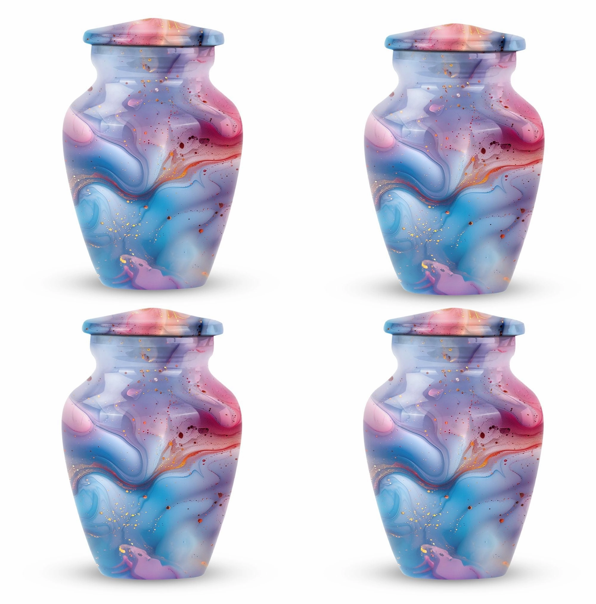Vibrant Swirl Memorial Urn - A Timeless Tribute in Aluminium