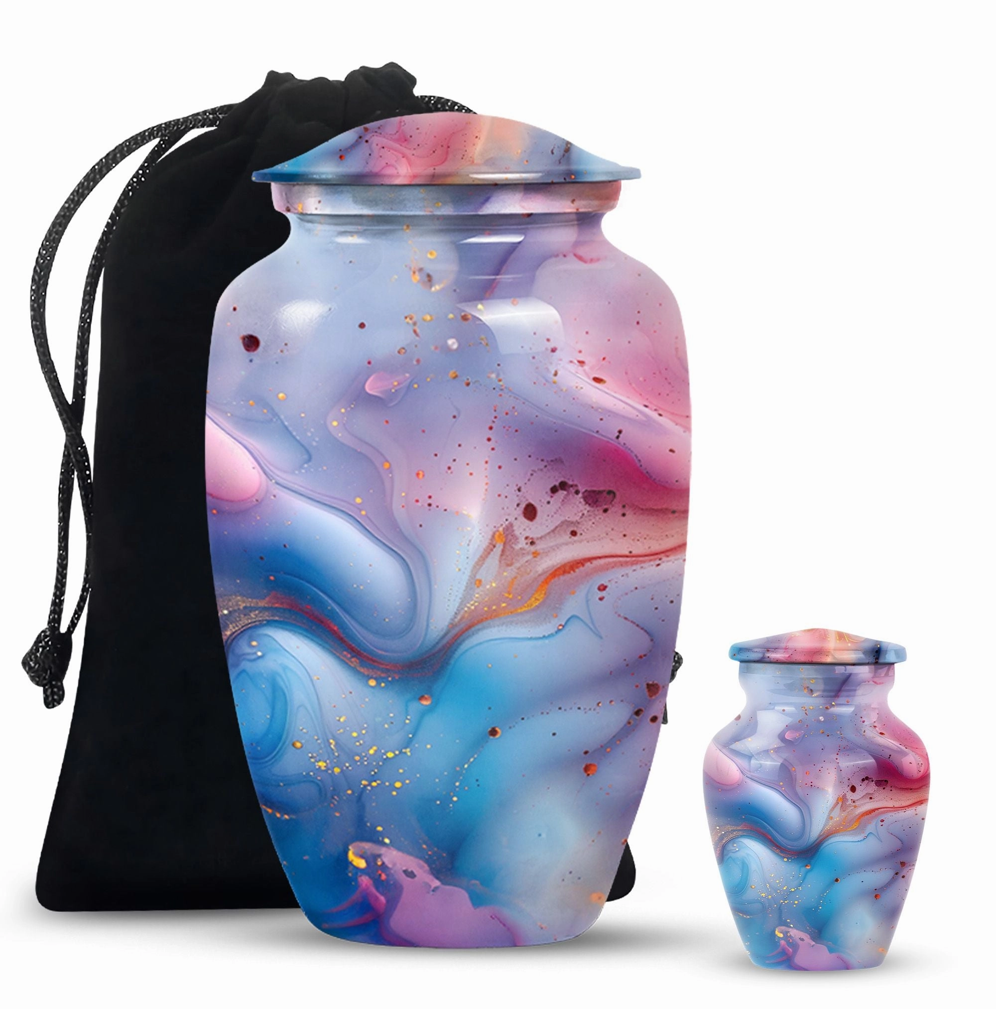 Vibrant Swirl Memorial Urn - A Timeless Tribute in Aluminium