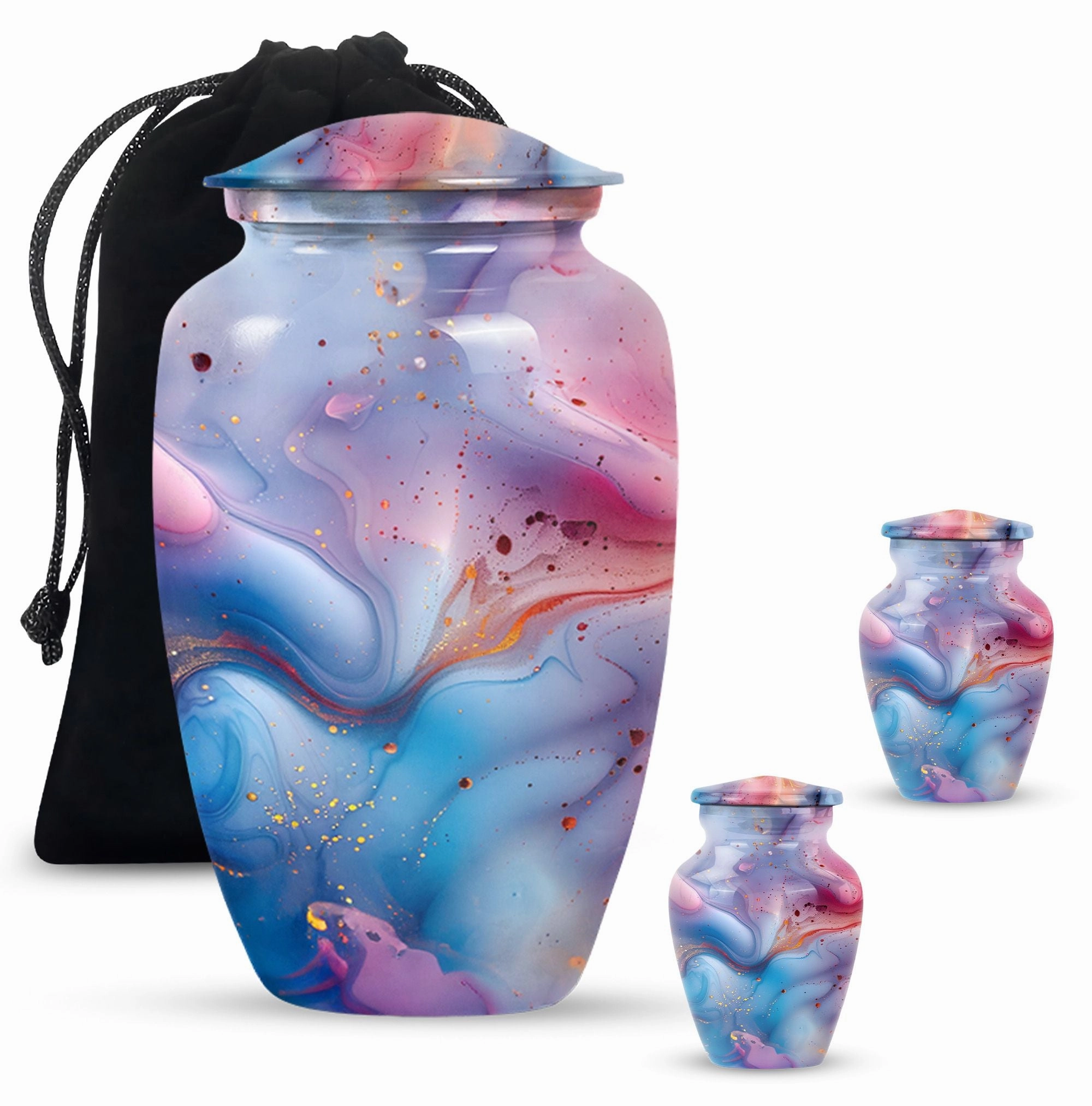 Vibrant Swirl Memorial Urn - A Timeless Tribute in Aluminium
