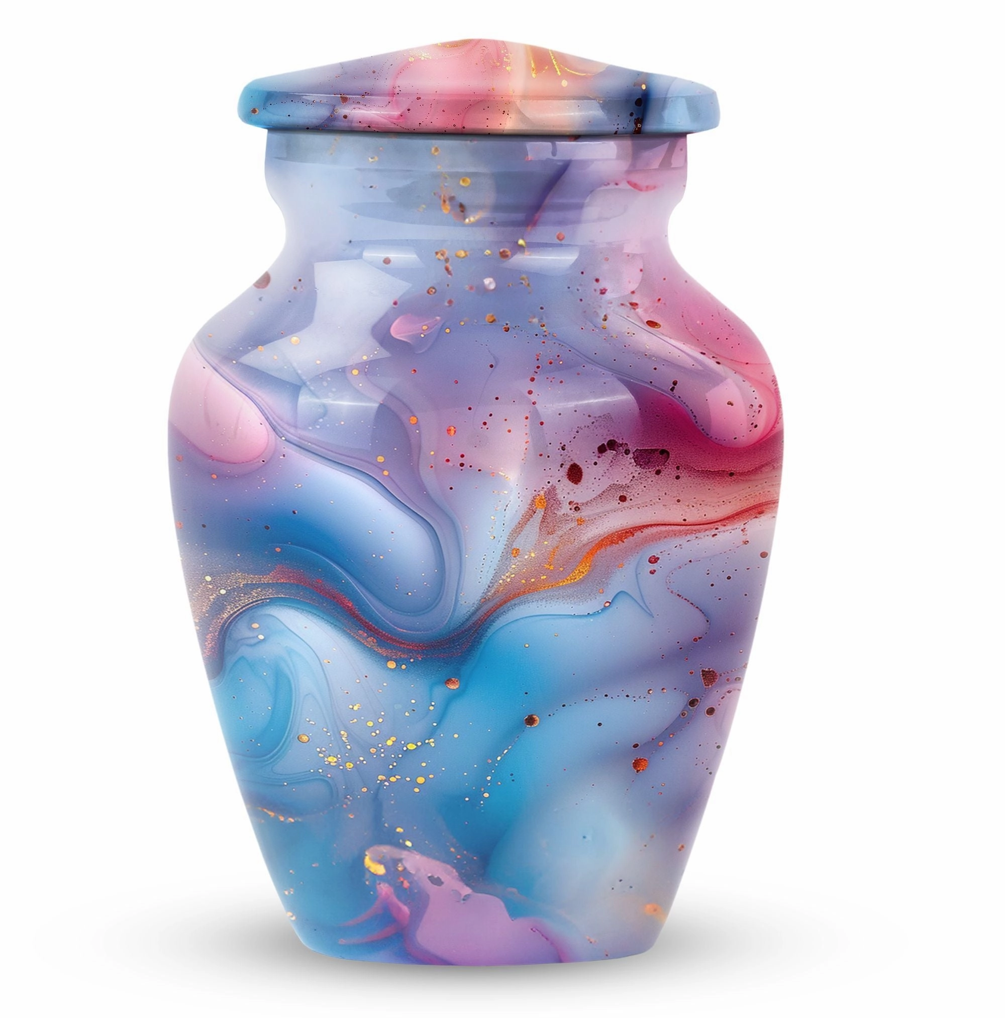 Vibrant Swirl Memorial Urn - A Timeless Tribute in Aluminium