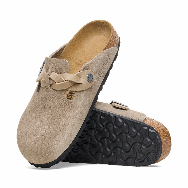 Women's Boston Braid Narrow Taupe Suede