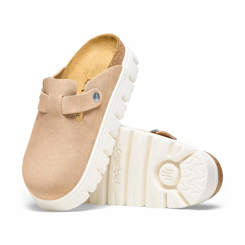 Women's Boston Chunky Narrow Warm Sand Suede