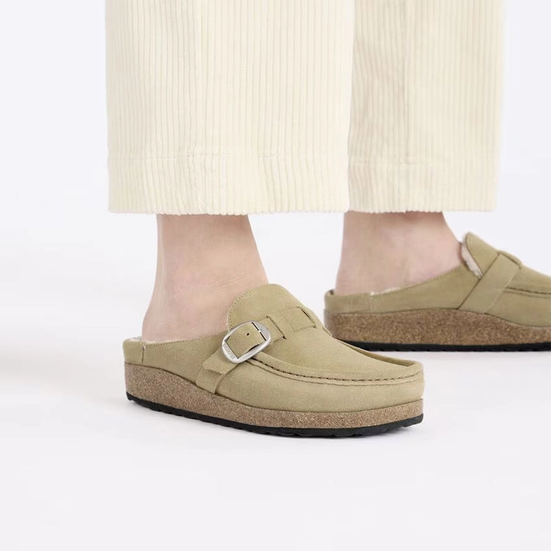Women's Buckley Shearling Narrow Taupe/Natural Suede