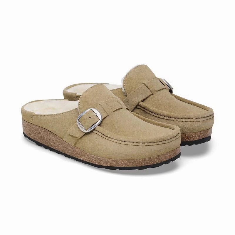 Women's Buckley Shearling Narrow Taupe/Natural Suede