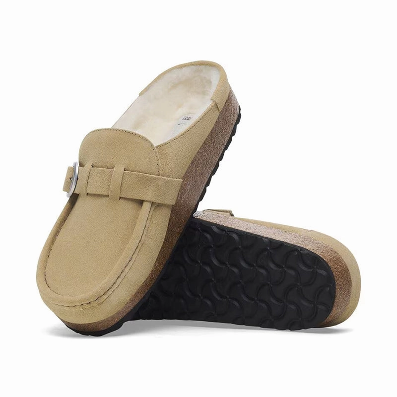 Women's Buckley Shearling Narrow Taupe/Natural Suede