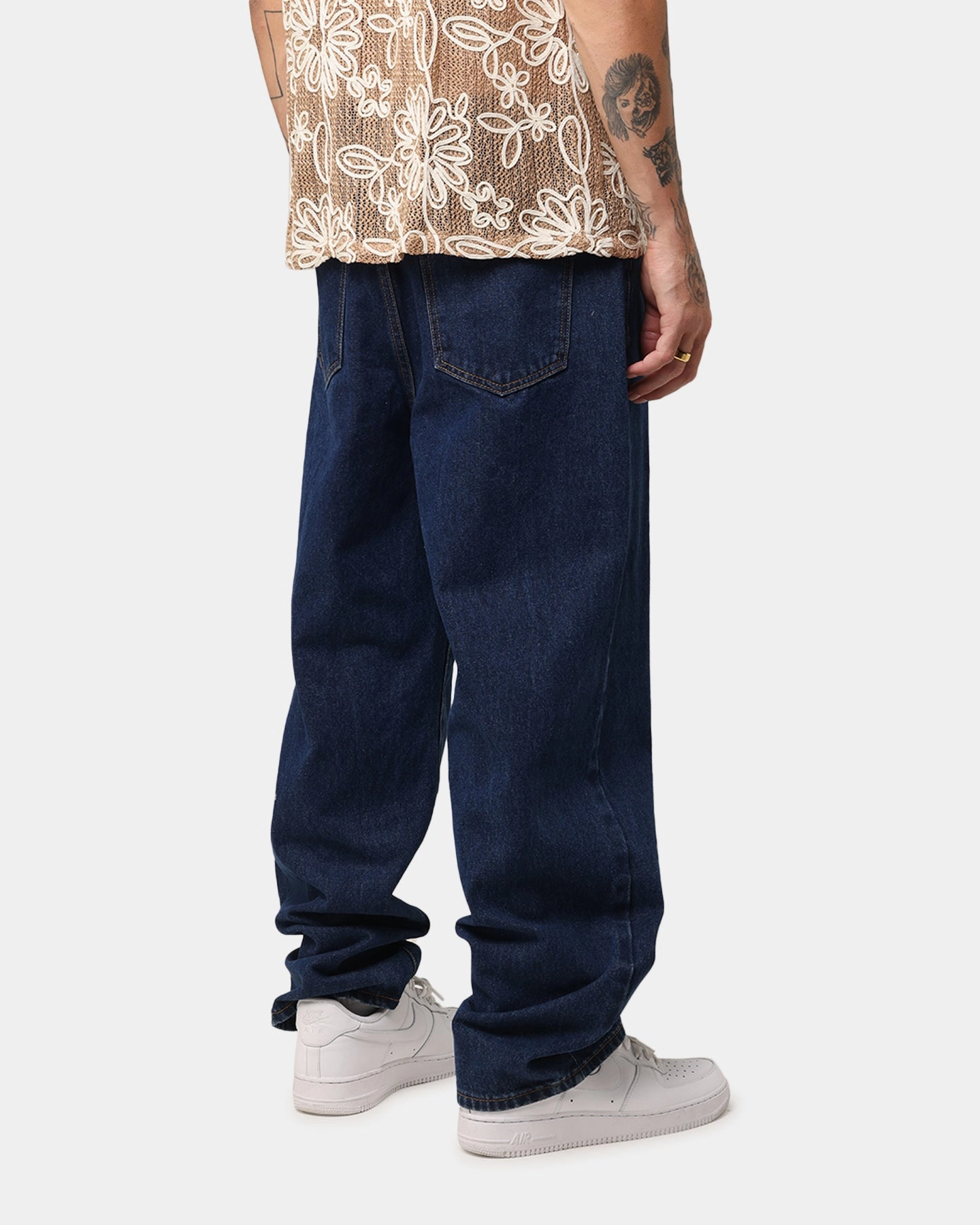 XXIII Tie Lace Baggy Jeans Stonewash Indigo