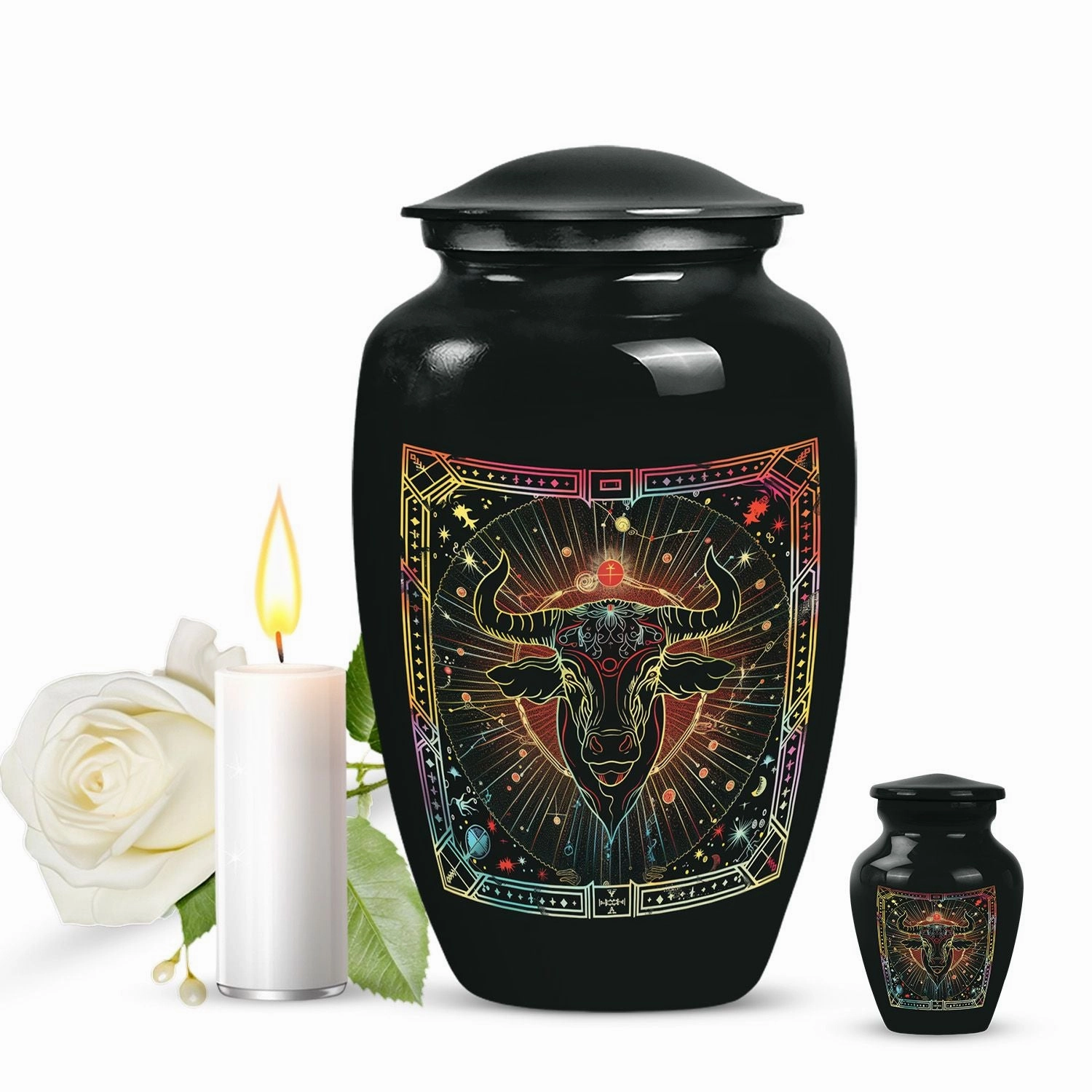 Zodiac Symbolic Burial Urn - Memorial Tribute for Loved Ones