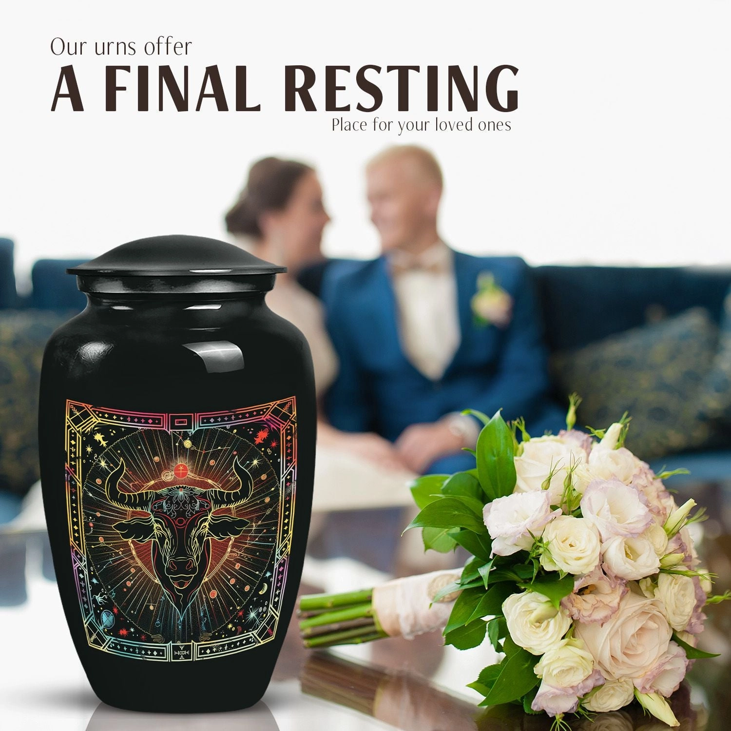 Zodiac Symbolic Burial Urn - Memorial Tribute for Loved Ones
